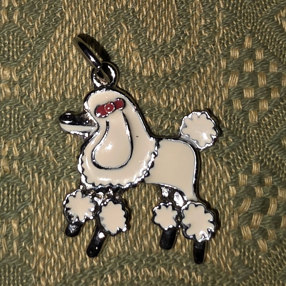 Elegant Cream Poodle Dog Charm